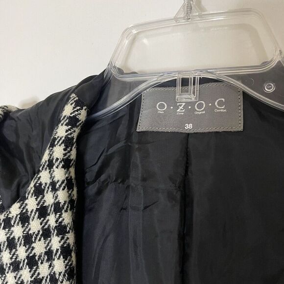 O.Z.O.C. japan wool houndstooth hooded peacoat knee length size 38 - Picture 7 of 7